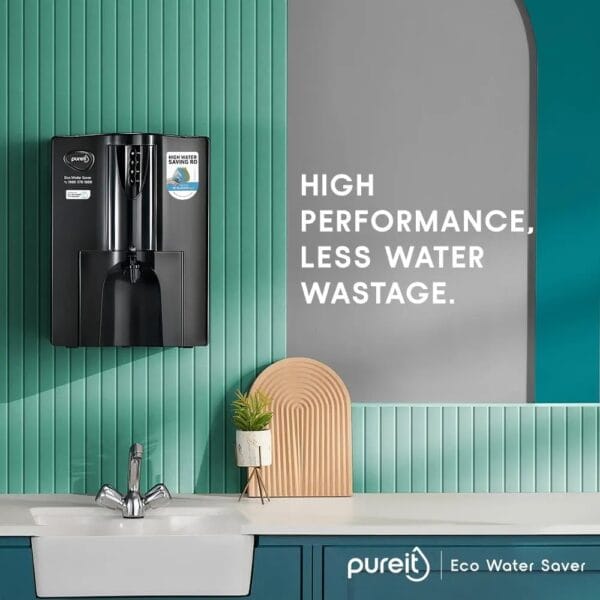 Pureit Eco Water Saver RO+UV+MF+Mineral | 7-Stage | 10L | Up to 60% Saving | Suitable for Borewell, Tanker & Municipal Supply | Table Top | Wall Mountable | Black - Image 3