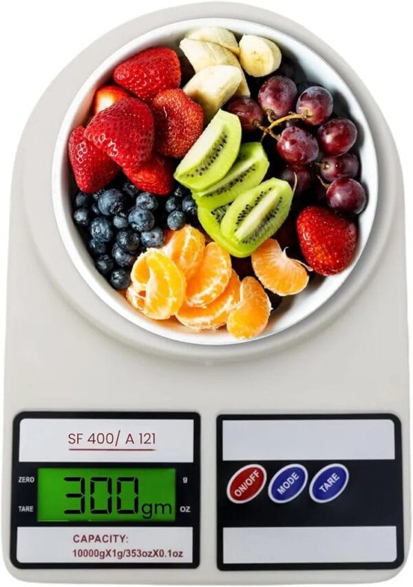 Atom 10Kg Kitchen Weight Machine 6 Months Warranty, Digital Scale with LCD Display, Scale for Home Baking, Cooking & Balance Diet. Weighing Machine with capacity 10Kg, SF400/A121, Color May Vary