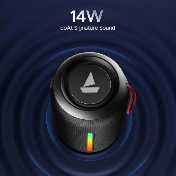 boAt Stone 352 Pro/Stone 358 Pro w/ 14W Signature Sound, Up to 12 Hours Playback, RGB LEDs, TWS Feature, Built-in Mic, BTv5.3, AUX Port, IPX5 & Type-C Interface Bluetooth Speaker (Raging Black) - Image 2