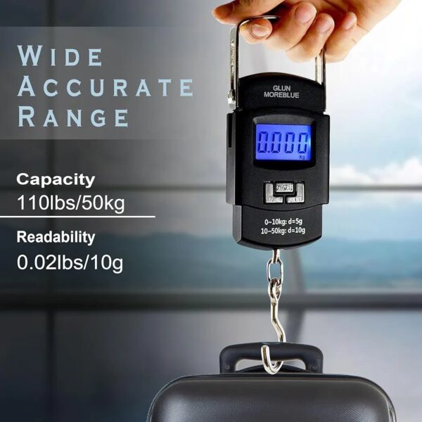 GLUN® Electronic Portable Digital LED Screen Luggage Weighing Scale, 50 kg/110 Lb For Multi-Purpose Use - Image 2