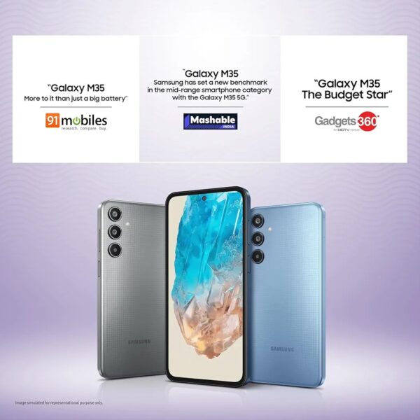 Samsung Galaxy M35 5G (Daybreak Blue, 6GB RAM, 128GB Storage) | Corning Gorilla Glass Victus+ | AnTuTu Score 595K+ | Vapour Cooling Chamber | 6000mAh Battery | 120Hz Super AMOLED Display | Without Charger - Image 7