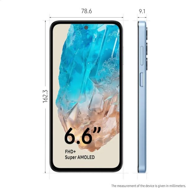 Samsung Galaxy M35 5G (Daybreak Blue, 6GB RAM, 128GB Storage) | Corning Gorilla Glass Victus+ | AnTuTu Score 595K+ | Vapour Cooling Chamber | 6000mAh Battery | 120Hz Super AMOLED Display | Without Charger - Image 3