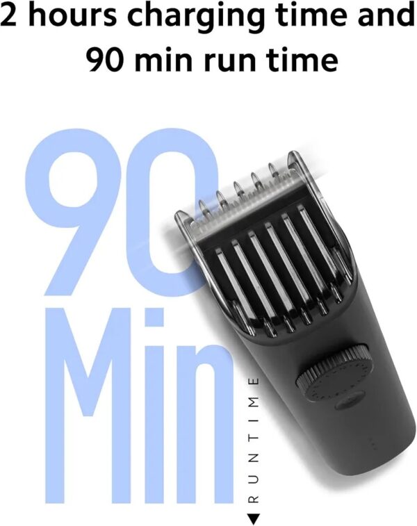 MI Xiaomi Beard Trimmer 2C – 0.5mm Precision, USB Type-C, 2 Beard Combs, 40 Length Settings, 90 Min Runtime (Black) - Image 9