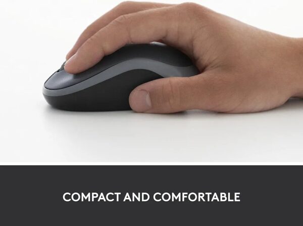 Logitech M186 Wireless Mouse, 2.4GHz with USB Mini Receiver, 12-Month Battery Life, 1000 DPI Optical Tracking, Ambidextrous, Compatible with PC, Mac, Laptop - Image 5