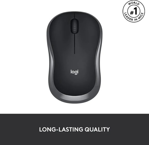Logitech M186 Wireless Mouse, 2.4GHz with USB Mini Receiver, 12-Month Battery Life, 1000 DPI Optical Tracking, Ambidextrous, Compatible with PC, Mac, Laptop - Image 4