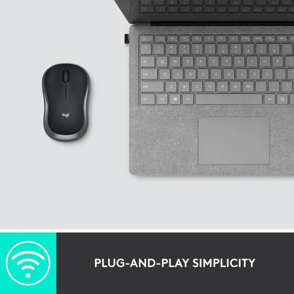 Logitech M186 Wireless Mouse, 2.4GHz with USB Mini Receiver, 12-Month Battery Life, 1000 DPI Optical Tracking, Ambidextrous, Compatible with PC, Mac, Laptop - Image 7