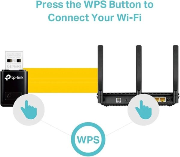 TP-LINK WiFi Dongle 300 Mbps Mini Wireless Network USB Wi-Fi Adapter for PC Desktop Laptop (TL-WN823N), Black - Image 2
