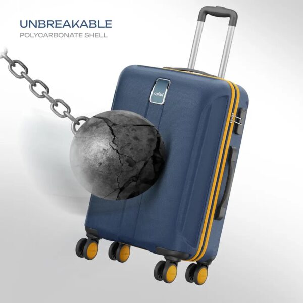 Safari Thorium Neo 8 Wheels 66 Cm Medium Check-in Trolley Bag Hard Case Polycarbonate 360 Degree Wheeling System, Graphite Blue - Image 2