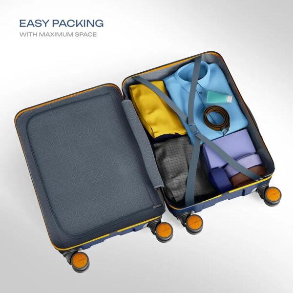 Safari Thorium Neo 8 Wheels 66 Cm Medium Check-in Trolley Bag Hard Case Polycarbonate 360 Degree Wheeling System, Graphite Blue - Image 5