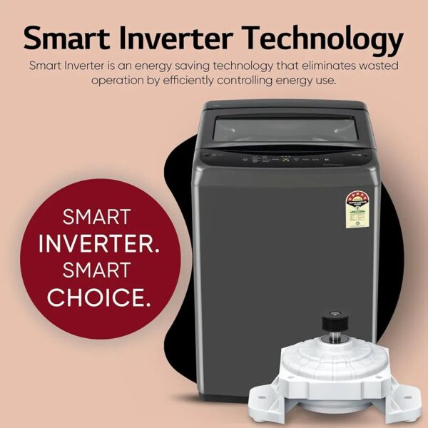 LG 7 Kg 5 Star Smart Inverter Fully Automatic Top Load Washing Machine (T70VBMB1Z, Middle Black) - Image 5