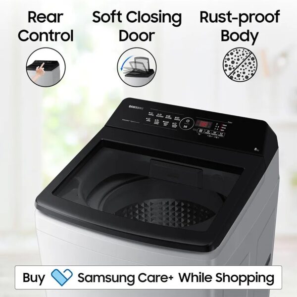 Samsung 8 Kg 5 Star Eco Bubble Fully Automatic Top Load Washing Machine (WA80BG4441BGTL, Light Gray) - Image 9