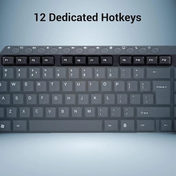 Zebronics ZEB-KM2100 Multimedia USB Keyboard with 12 Multimedia Keys & Rupee Key - Image 2
