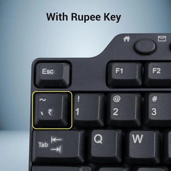 Zebronics ZEB-KM2100 Multimedia USB Keyboard with 12 Multimedia Keys & Rupee Key - Image 3