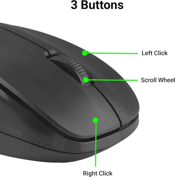 Zebronics Zeb-Companion 107 Wireless USB Keyboard and Mouse Combo – Nano Receiver, Black - Image 2