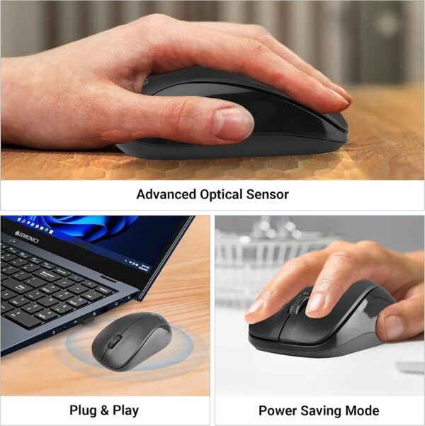 Zebronics Zeb-Companion 107 Wireless USB Keyboard and Mouse Combo – Nano Receiver, Black - Image 5