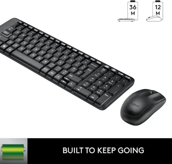 Logitech MK215 Wireless Keyboard and Mouse Combo – 2.4GHz, Compact USB Design, 5-Month Mouse Battery Life – Black - Image 6