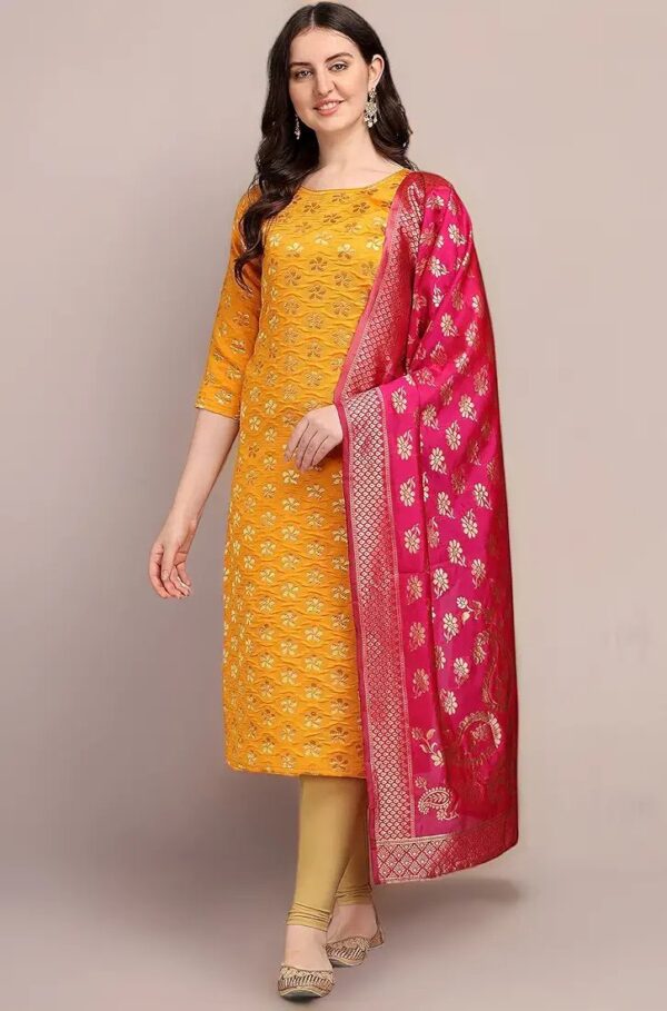 VredeVogel Women's Cotton Kurta With Dupatta
