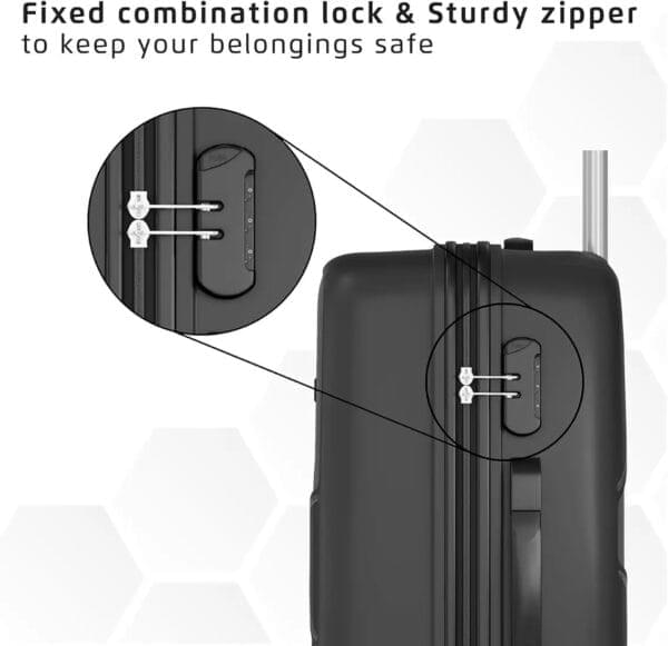 Safari 3 Pc Luggage Set - Hardside Trolley Bags with 8 Wheels for Travel (55cm, 66cm, 75cm) - Image 3