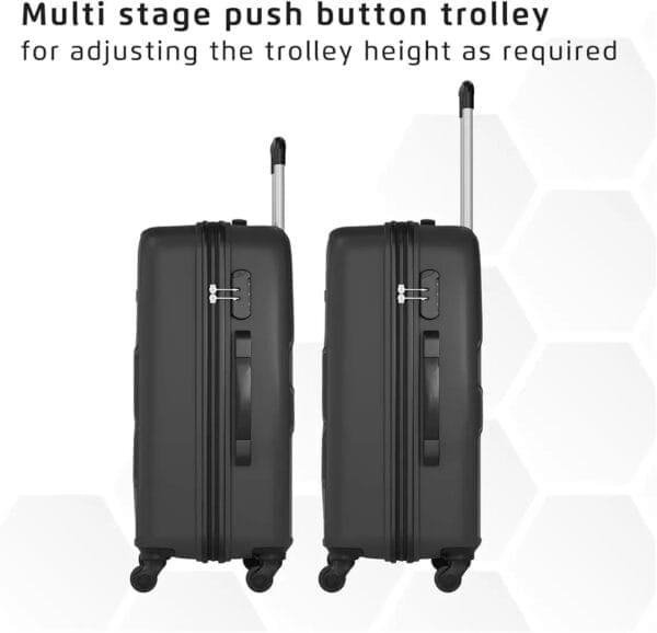 Safari 3 Pc Luggage Set - Hardside Trolley Bags with 8 Wheels for Travel (55cm, 66cm, 75cm) - Image 2