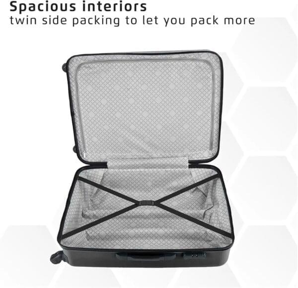 Safari 3 Pc Luggage Set - Hardside Trolley Bags with 8 Wheels for Travel (55cm, 66cm, 75cm) - Image 5