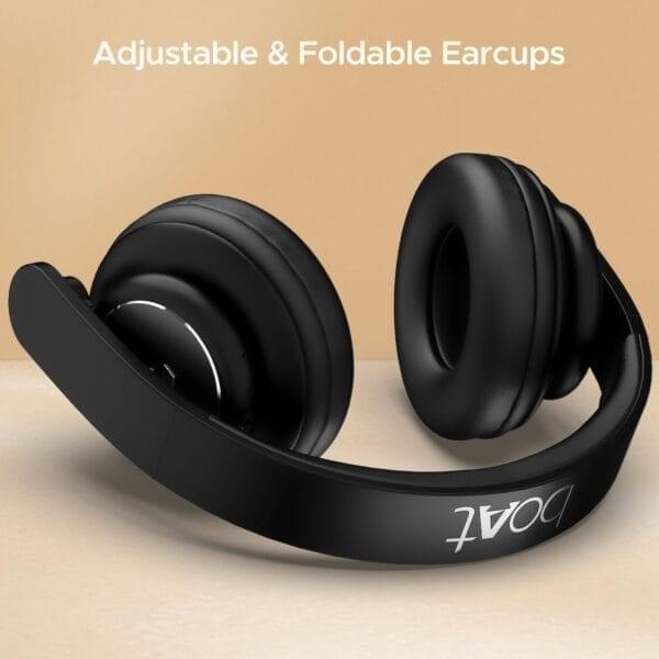 boAt Rockerz 450 Bluetooth Headphones – 15H Battery, 40mm Drivers, Dual Modes, Mic (Luscious Black) - Image 7